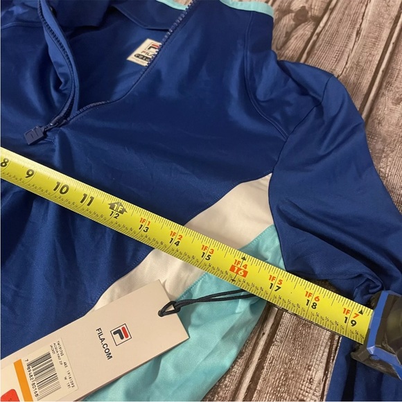 Fila Acqua Sole Half Zip Tennis Jacket French Blue and Curacao Size Small - Picture 7 of 9